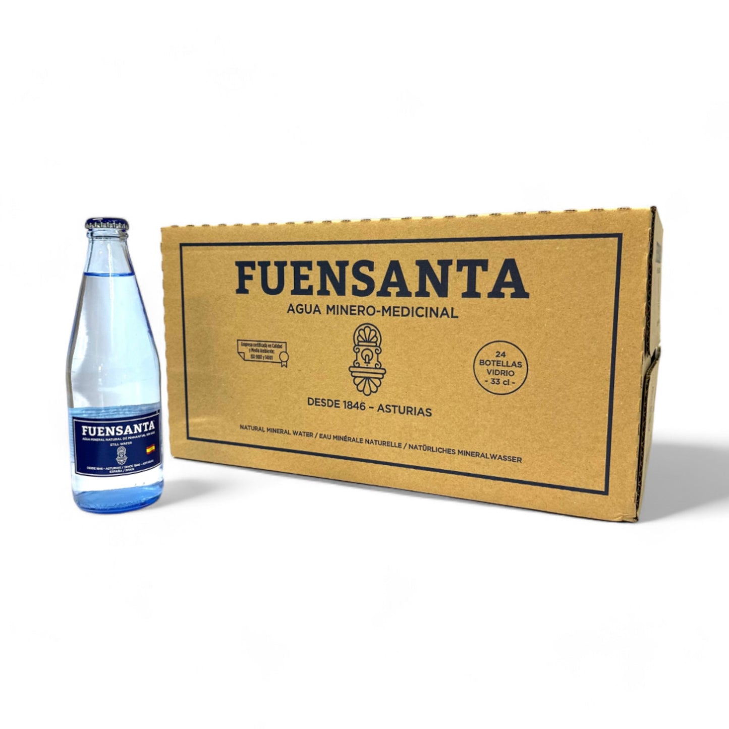 Caja de Agua Mineral Sin Gas Vidrio, 330ml, 24 pzs