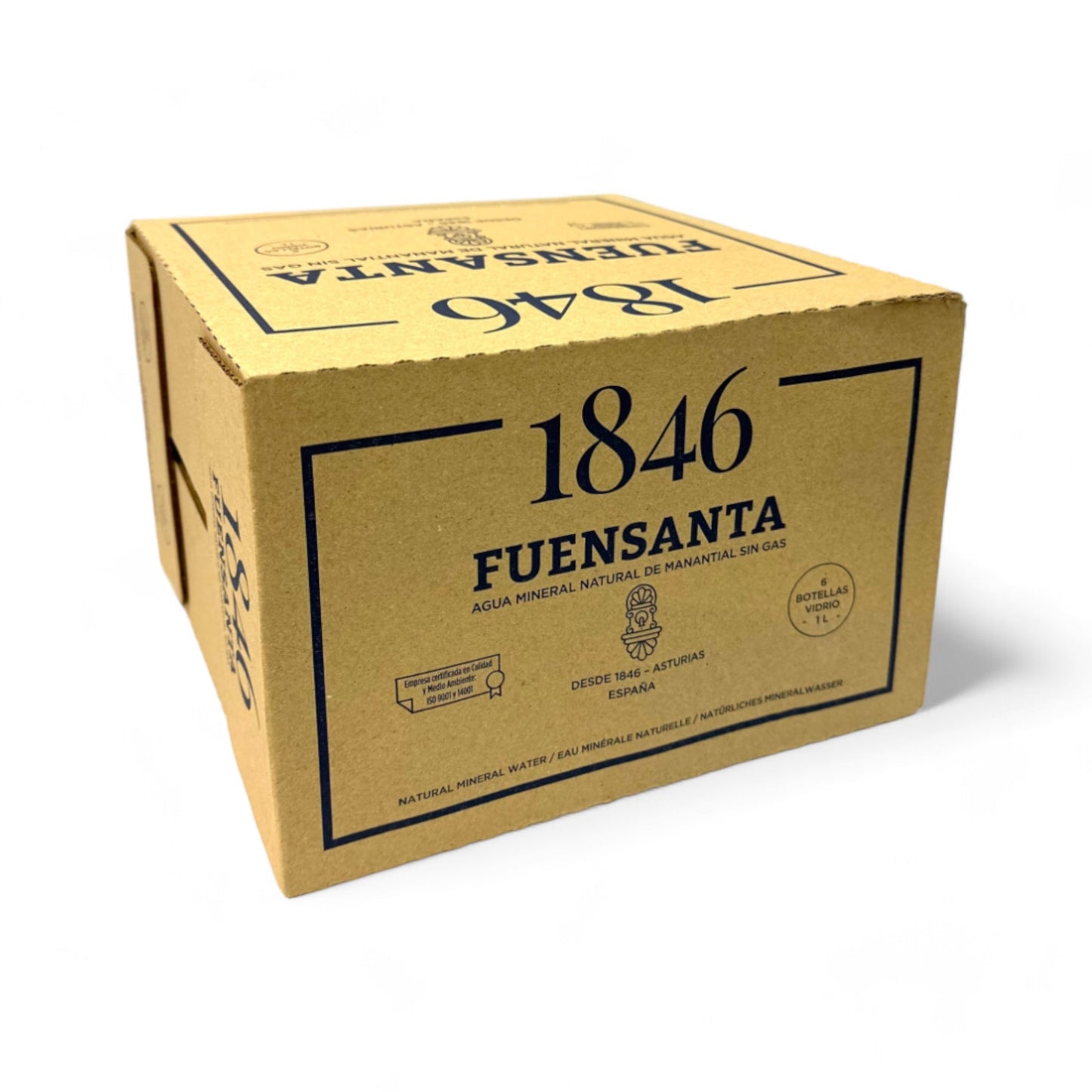 Caja de Agua Mineral Sin Gas Vidrio, 1L, 1846, 6 pzs