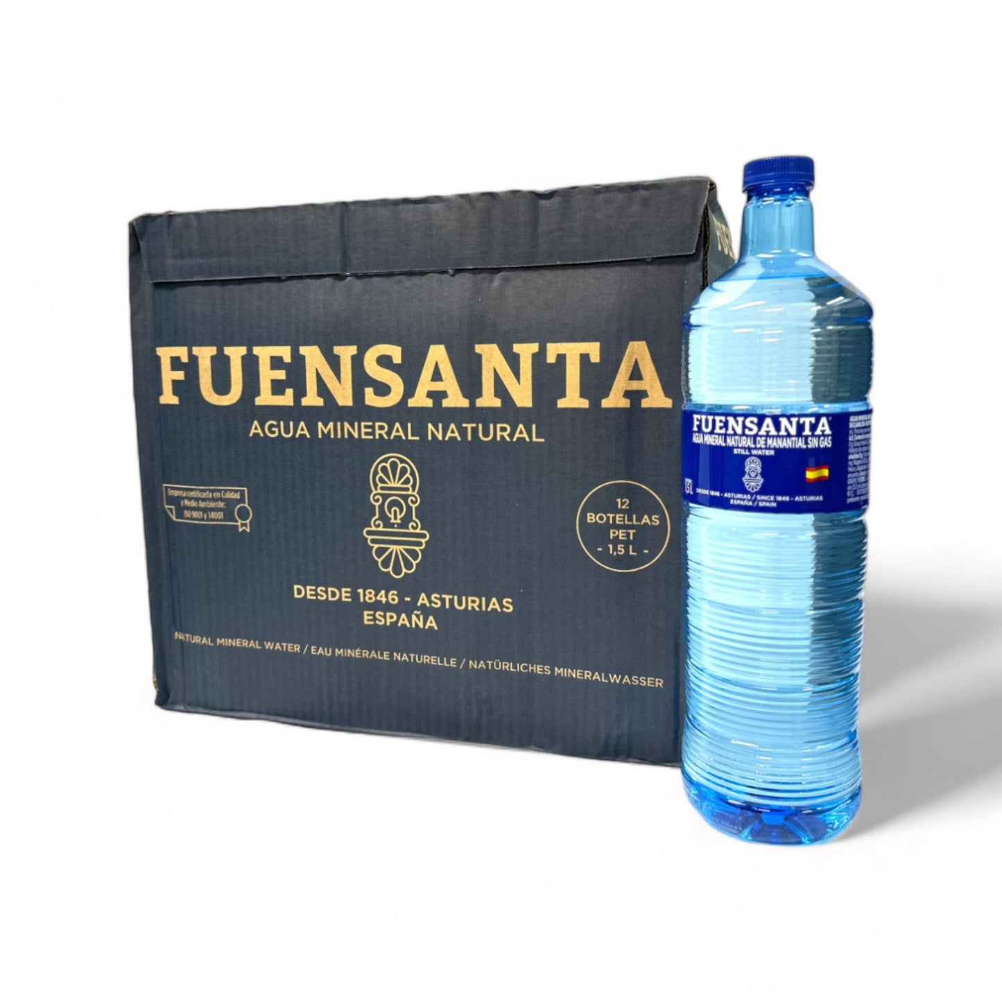 Caja de Agua Mineral Sin Gas, PET, 1.5L, 12 pzs