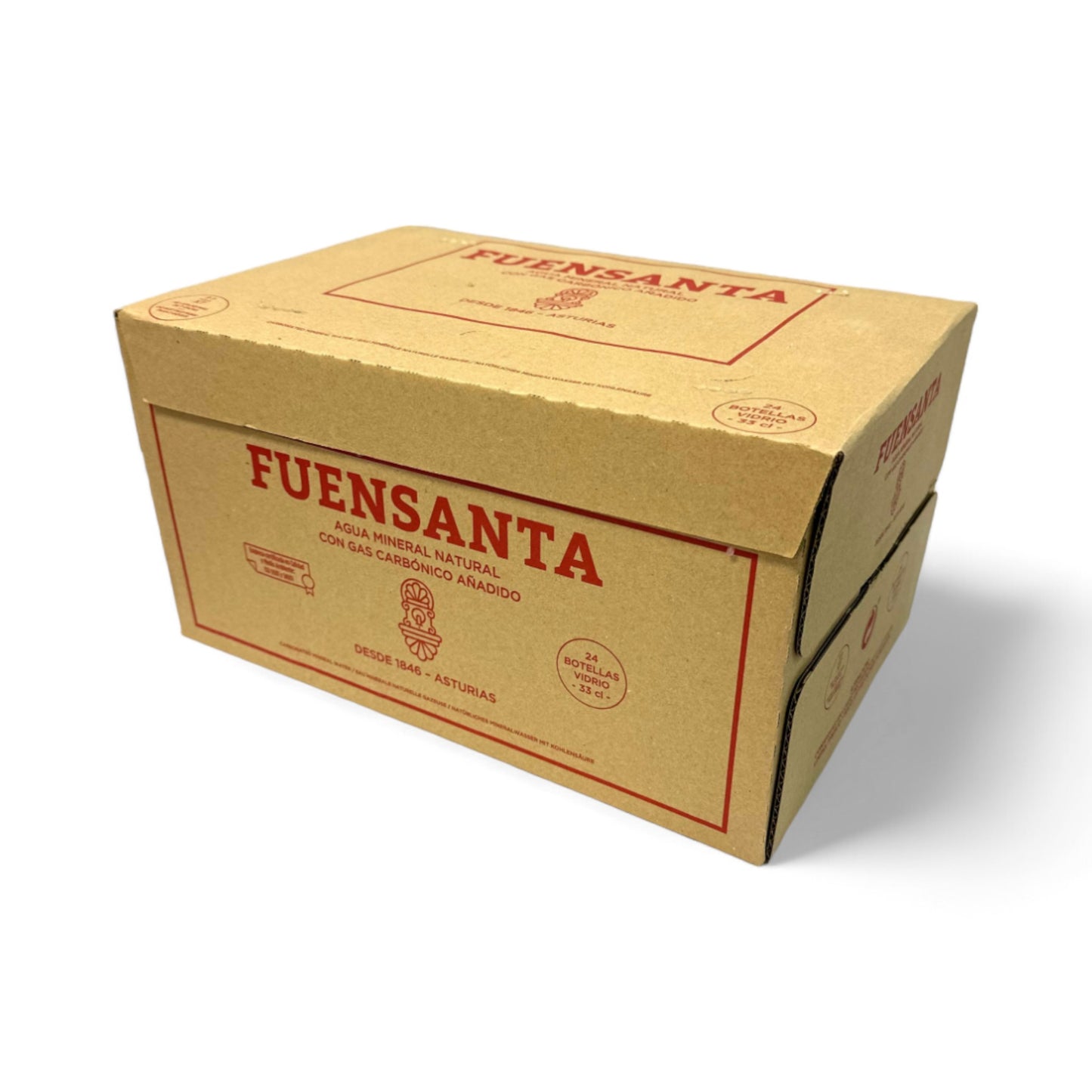 Caja de Agua Mineral Con Gas, Vidrio, 330ml, 24 pzs