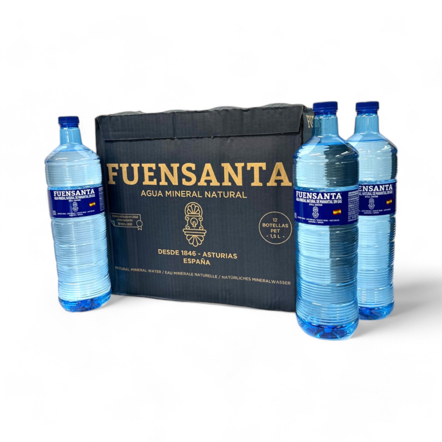 Caja de Agua Mineral Sin Gas, PET, 1.5L, 12 pzs