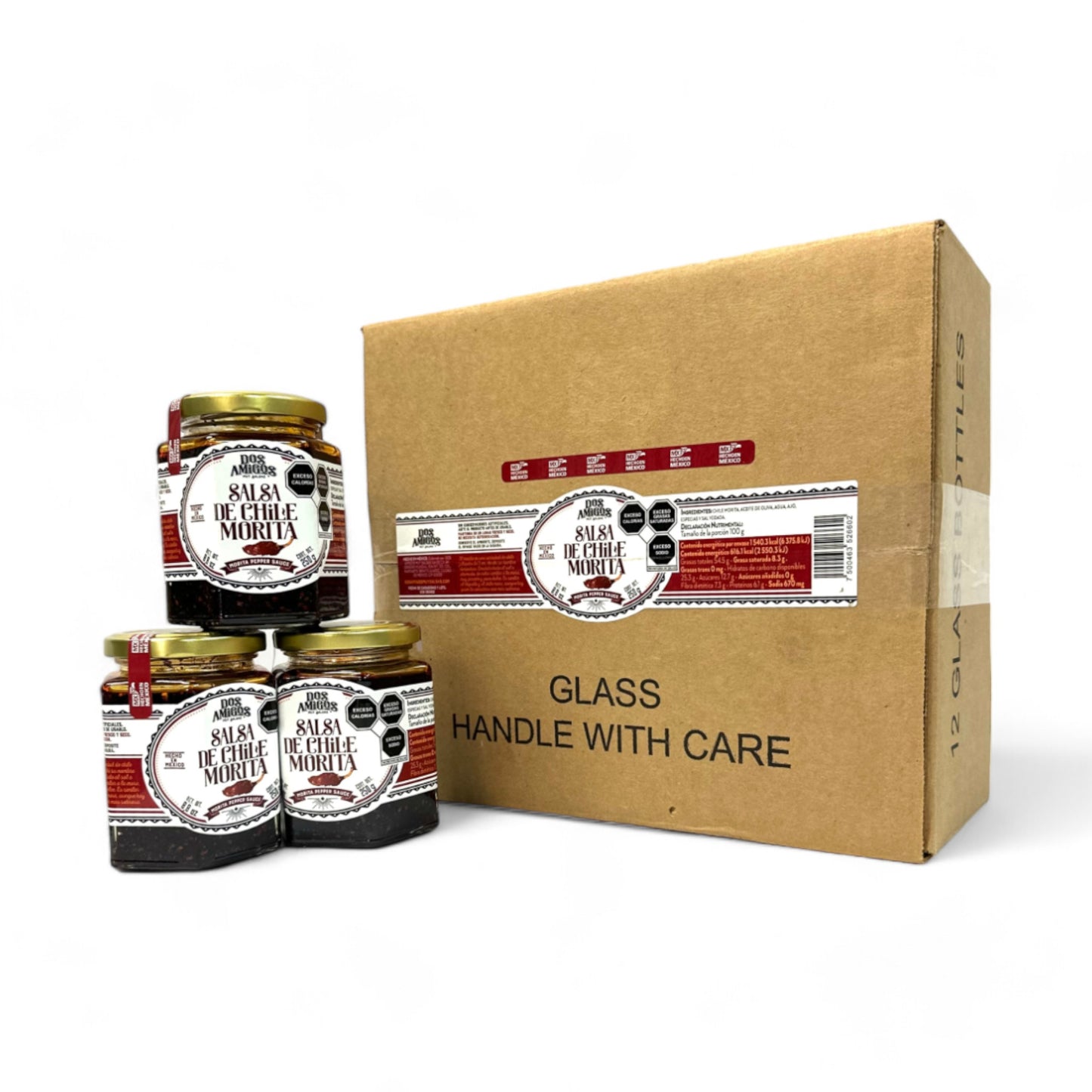 Caja de Salsa Chile Morita, 250g, 12 pzs