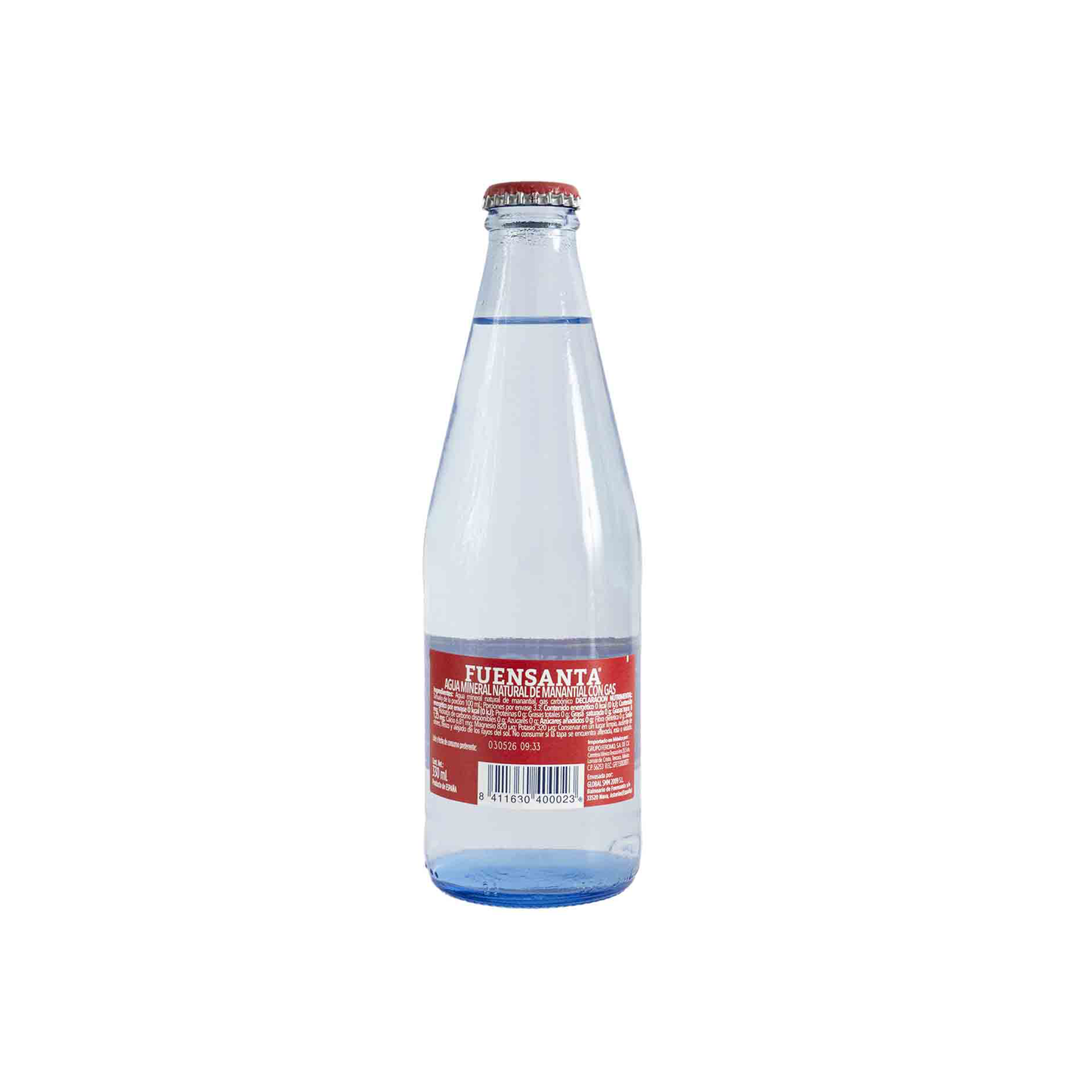 Agua Mineral Con Gas, Vidrio, 330ml