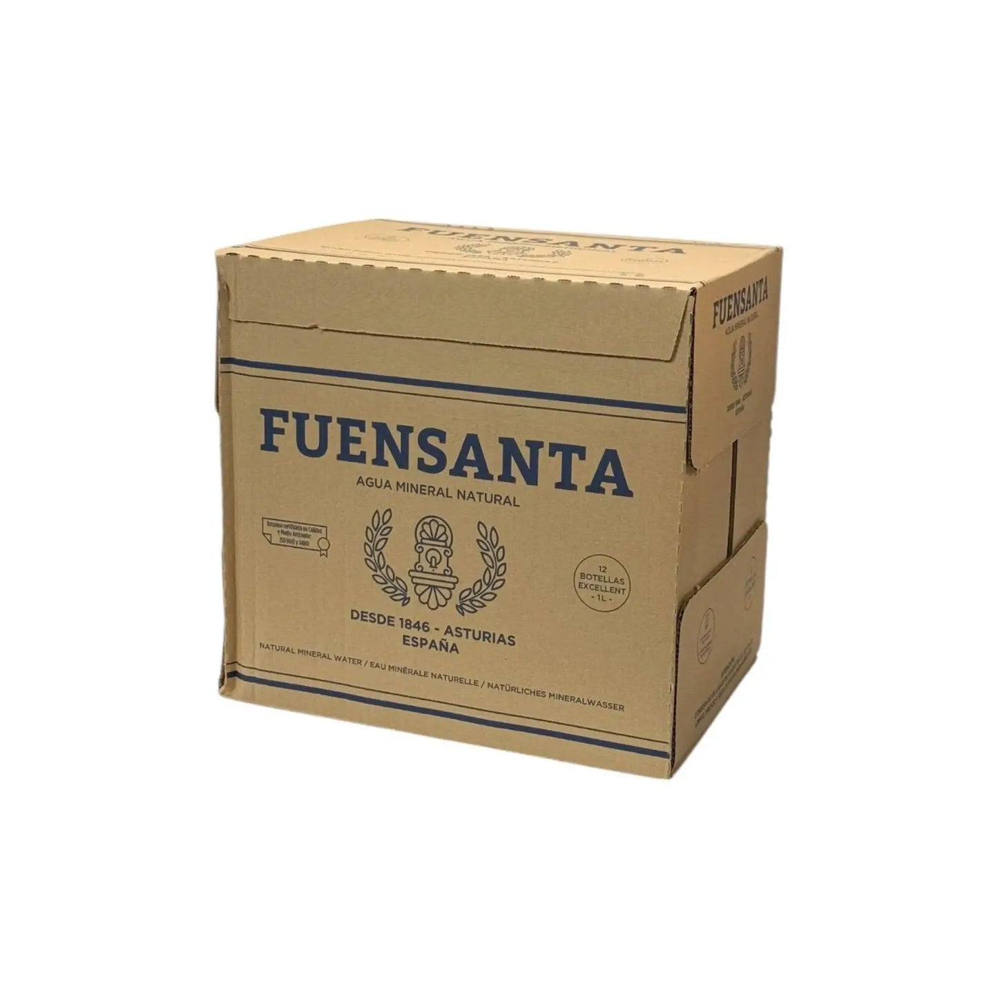 Caja de Agua Mineral Sin Gas, Excellent PET, 1L, 12 pzs