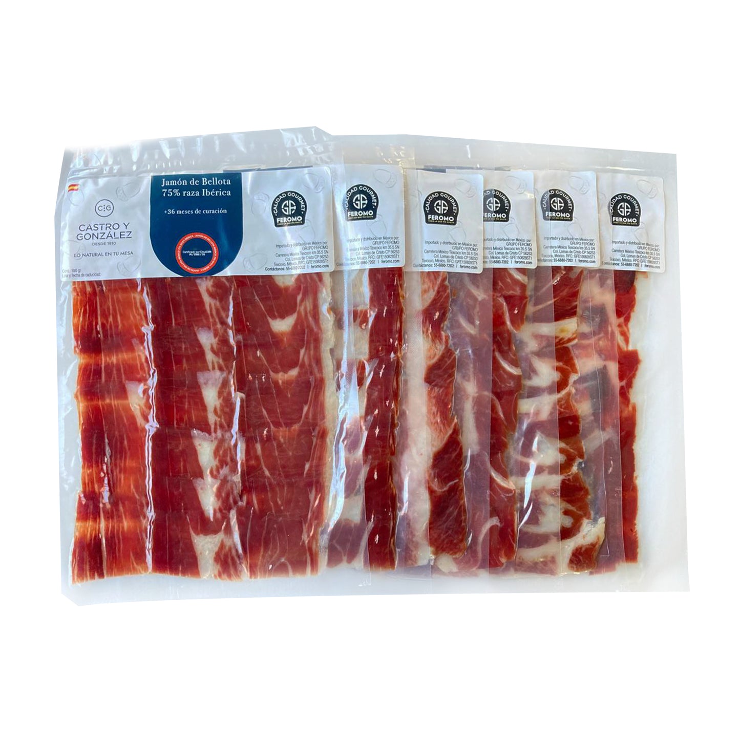 Jamón de Bellota 75% Ibérico, Paquete 70g, Castro & González