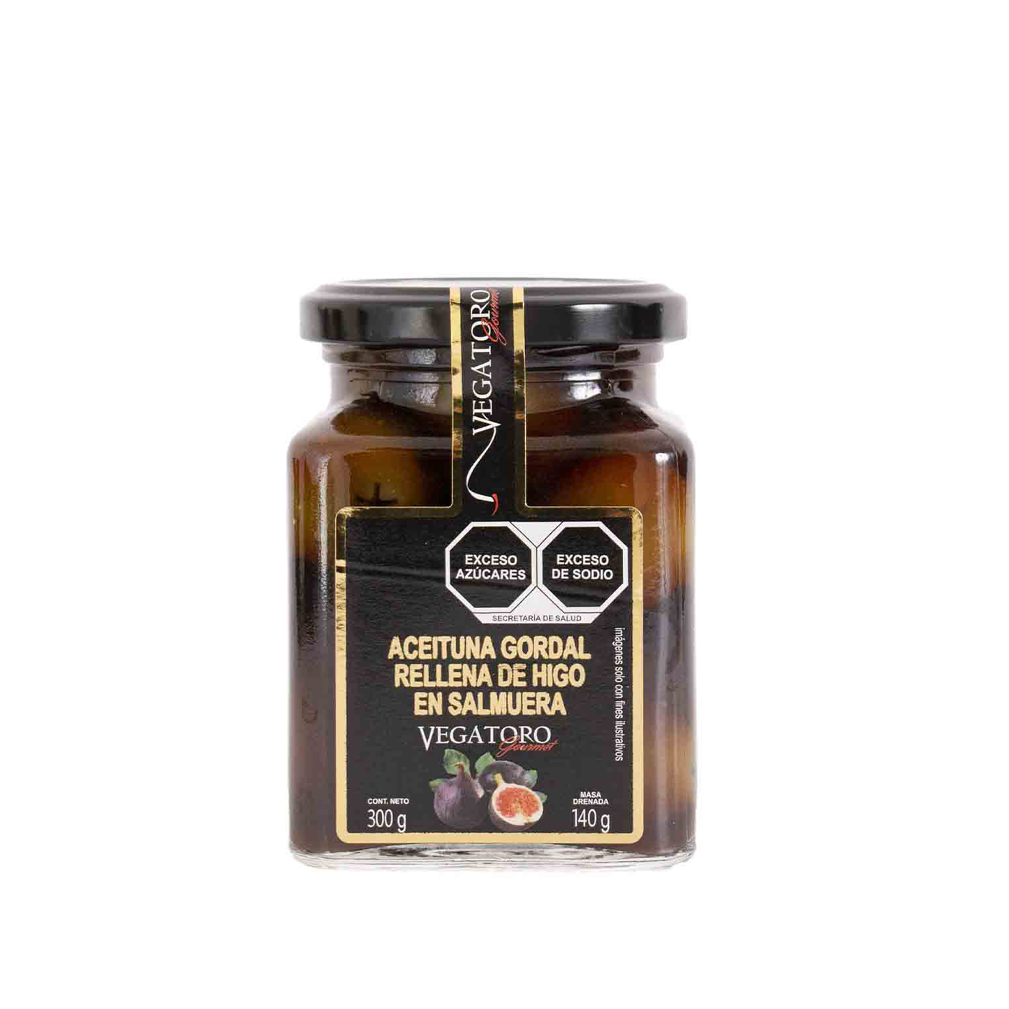 Caja de Aceituna Verde Gordal Rellena de Higo, 300g, 12 pzs