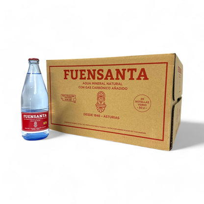 Caja de Agua Mineral Con Gas, Vidrio, 500ml, 20 pzs