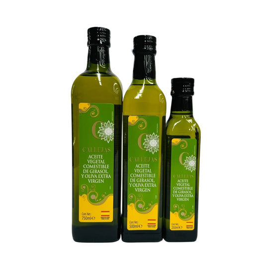 Aceite Vegetal Comestible de Girasol y Oliva Extra Virgen, Callejas