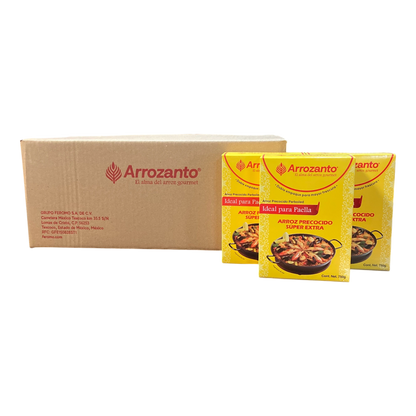 Arroz Precocido Súper Extra, Ideal para Paella, Arrozanto Caja C/24 pzas