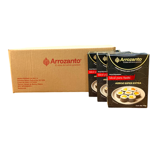 Arroz Súper Extra, Esponjoso, Ideal para Sushi, Arrozanto Caja C/24 pzs