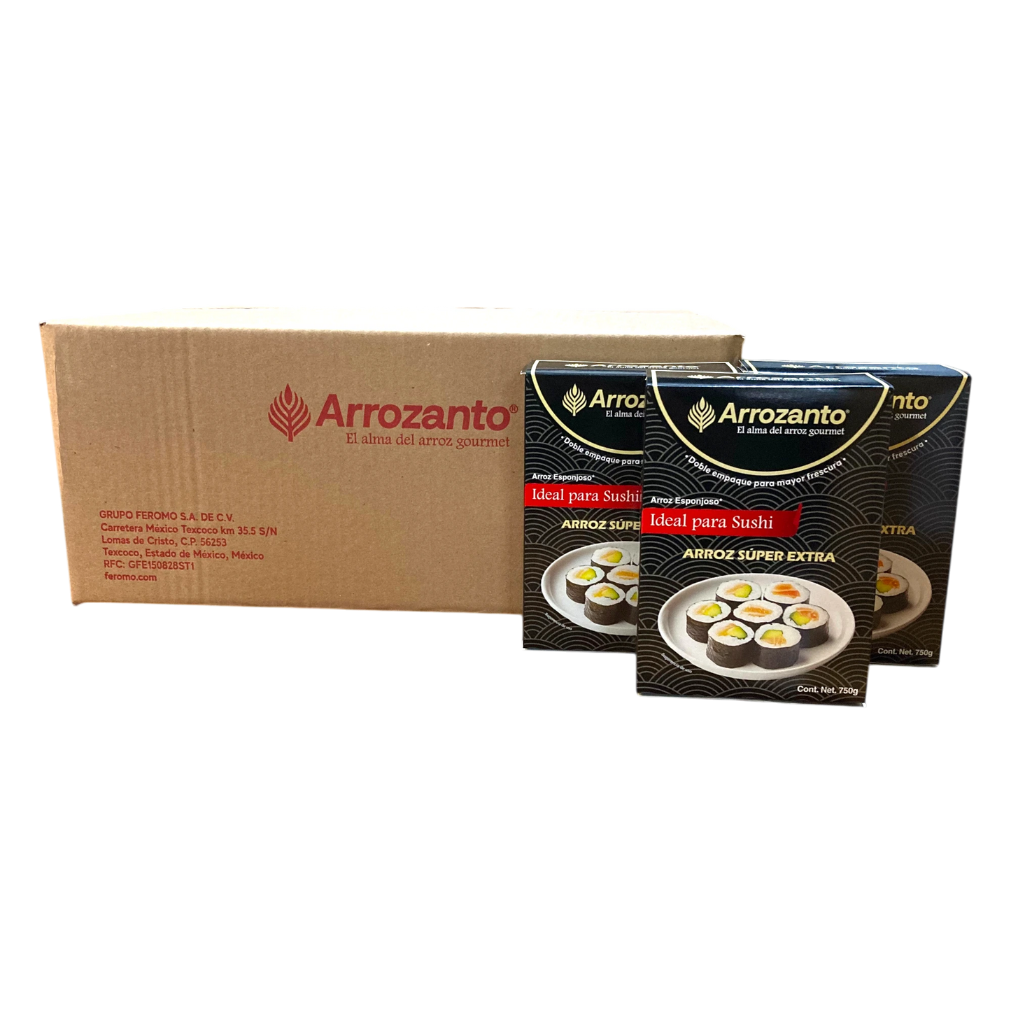Arroz Súper Extra, Esponjoso, Ideal para Sushi, Arrozanto Caja C/24 pzs