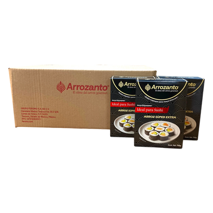 Arroz Súper Extra, Esponjoso, Ideal para Sushi, Arrozanto Caja C/24 pzs