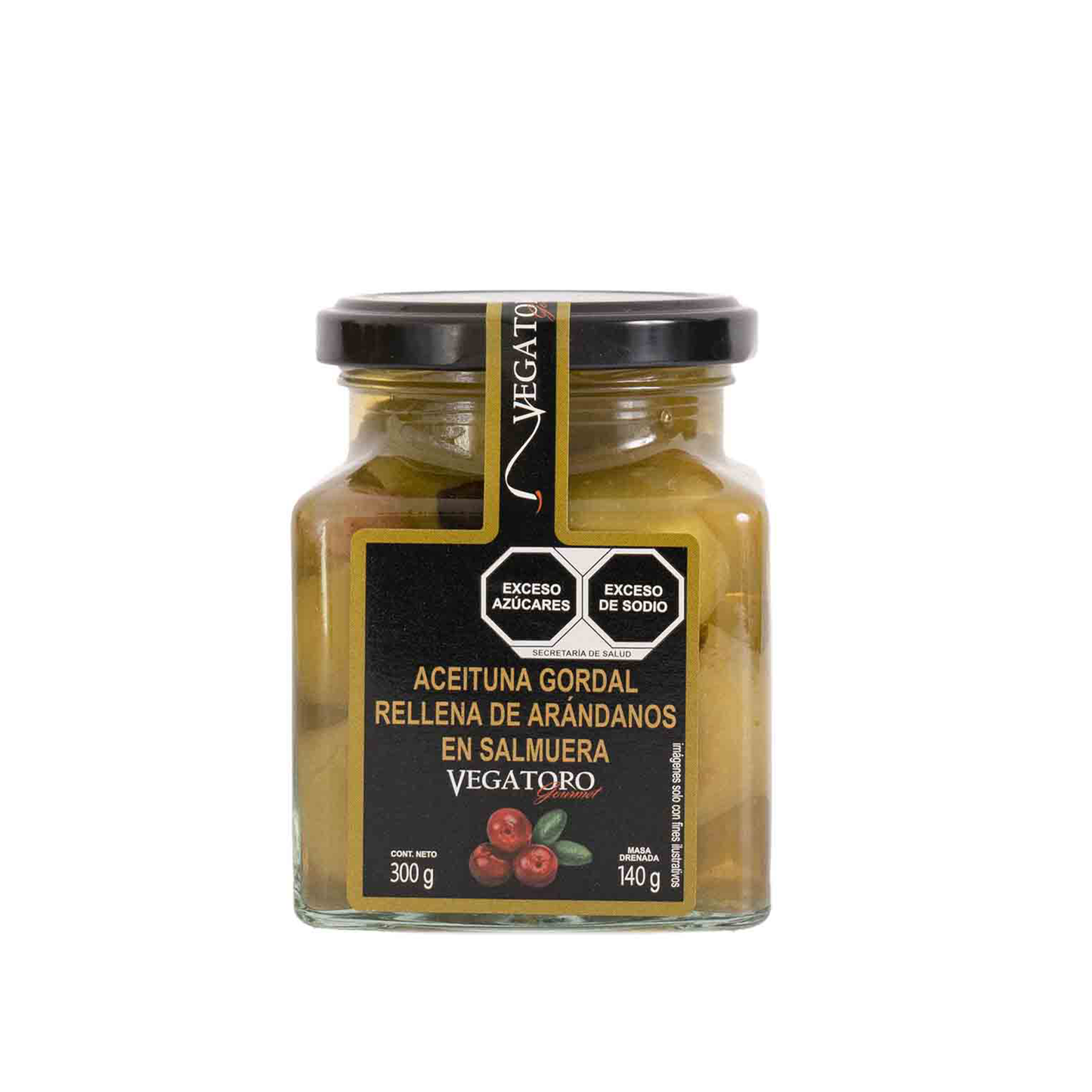 Caja de Aceituna Verde Gordal Rellena de Arándanos, 300g, 12 pzs